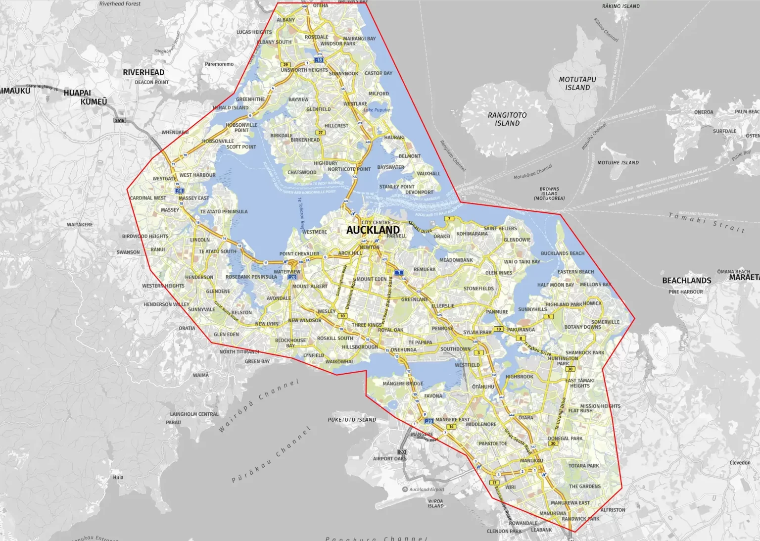 Map showing EasyLife service areas in Auckland
